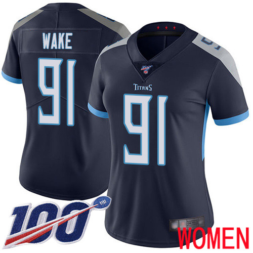 Tennessee Titans Limited Navy Blue Women Cameron Wake Home Jersey NFL Football #91 100th Season Vapor Untouchable->tennessee titans->NFL Jersey